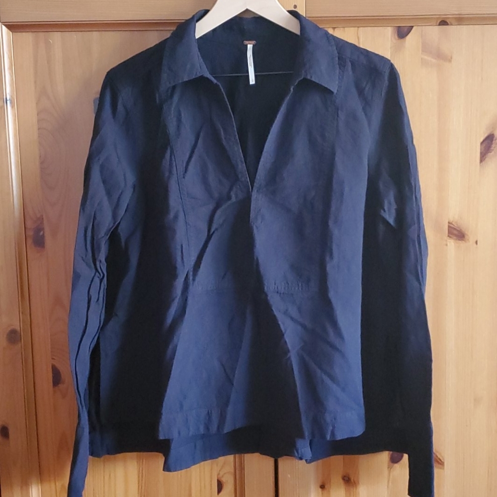 Free People Linen Black Tunic